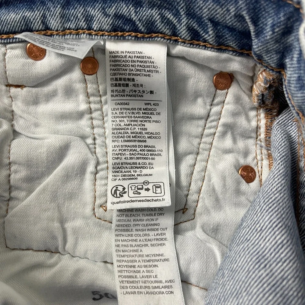 Levis 501 Jeans Mens 28x32 Blue Original Button Fly Patched Grunge Skater Y2K